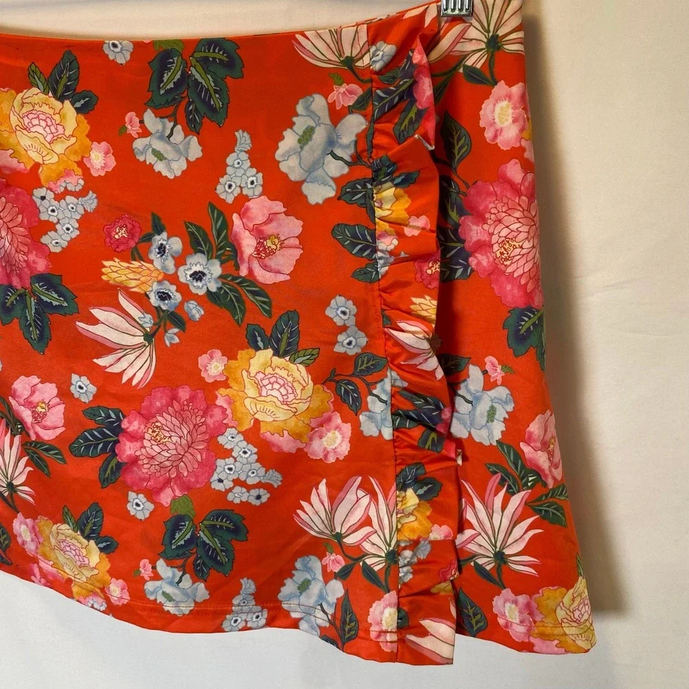 Smith & Quinn The Blaire Skort Women's Large Floral Ruffle Golf Skirt Preppy NWT
